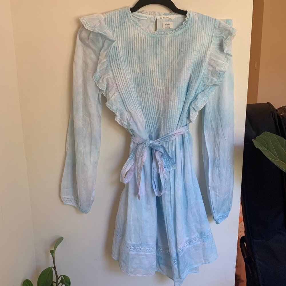 NEW lace Aritzia Elia dress in blue cloud wash